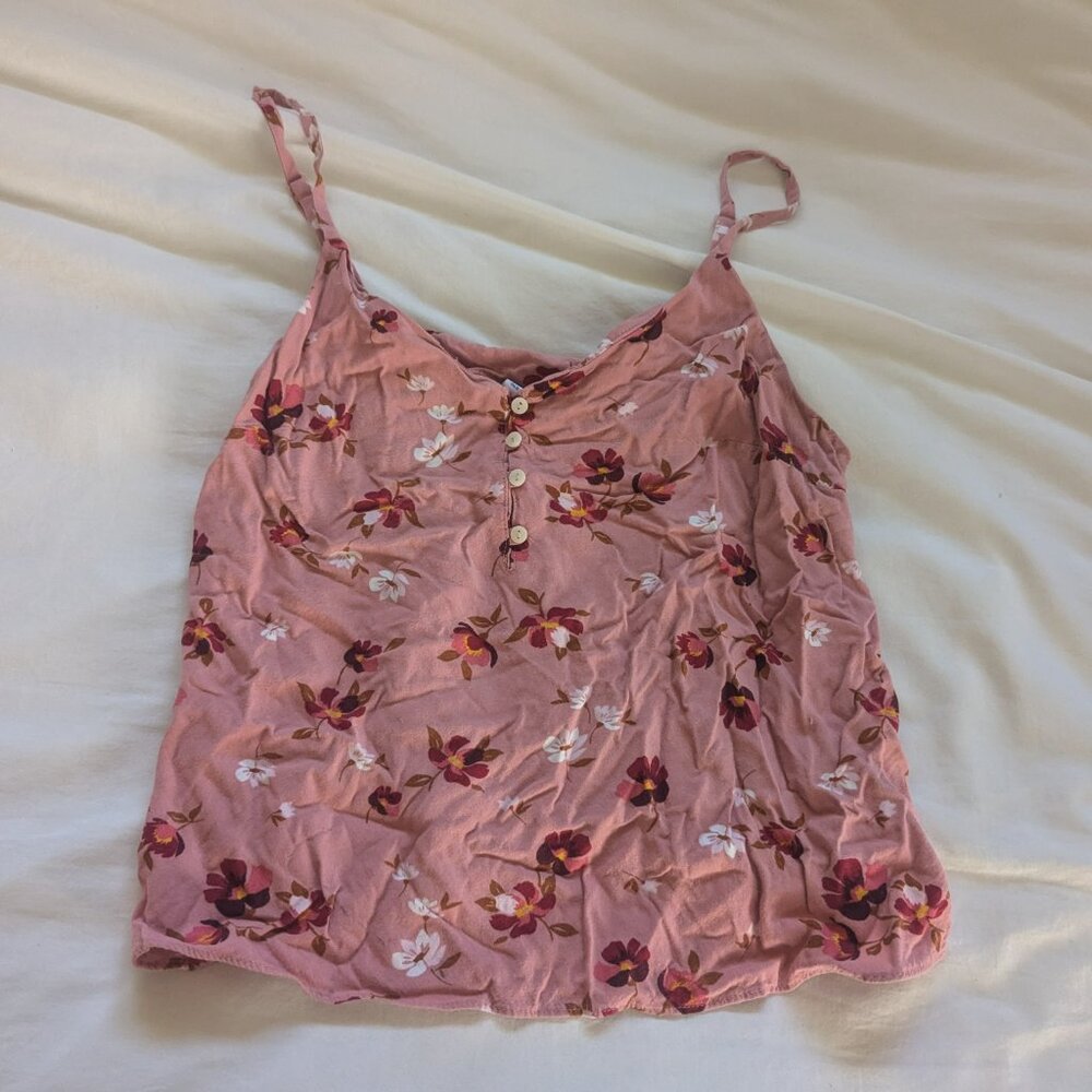 Pink floral tank top
